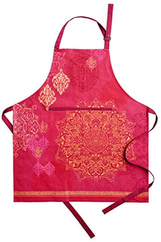 Maison d'Hermine Versailles 100% Baumwolle 1-teilige Küchenschürze mit verstellbarem Hals versteckter Mitteltasche mit langen Krawatten für Frauen | Männer | Thanksgiving/Weihnachten (70cm x 85cm)