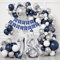 18. Geburtstag Deko Junge, 18 Geburtstagsdeko Mädchen, Blau und Silber Deko 18 Geburtstag Luftballon mit HAPPY BIRTHDAY Banner, Ballon Girlande für Frauen Mann 18. Geburtstag Dekorationen