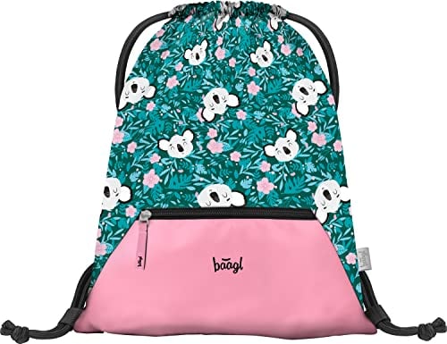 Baagl Turnbeutel für Mädchen, Wasserdichte Schuhbeutel für Kinder, Schule und Kindergarten Sportbeutel, Sportsack (Baby Koala)