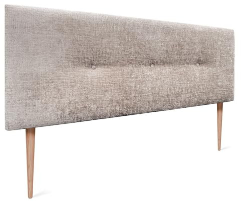 DHOME Kopfteil Natürliche Wolle Finish mit Knöpfen gepolstert Kopfteil Bett Schlafzimmer gepolstert Bettwäsche Winter Luxury (Beige Wolle, 160x105cm (150/160))