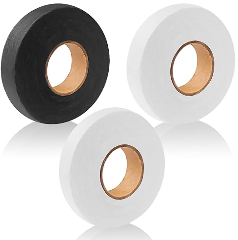 Sinofort 3 Rollen 150M Saumband zum Aufbügeln Waschfest,1.5cm-2.5cm Bügelband Statt Nähen,Nahtband zum Aufbügeln,Saumband Selbstklebend,Saumband zum Nähen,Bügelband für Vorhänge Hosen Kleidung