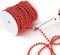 Perlenband,15m Perlenkette,perlengirlande für Weihnachtsbaumschmuck&Christbaumschmuck&Weihnachtsdeko,mit 0.6mm Durchmesser,Rot