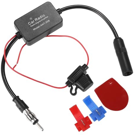 QUARKZMAN Amplificador De Señal De Antena para Radio De Coche 1 Set | Material: Plástico Y Metal, Voltaje: 12V, Longitud: 53Cm, Tamaño: 5.5X3.5Cm, Función: Amplificador De Señal Para Radio Fm/Dab