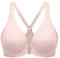 DELIMIRA Women's Front Fastening Bras Seamless Unlined Racer Back Plus Size Underwired Plunge Bra Gentle Rose 40B
