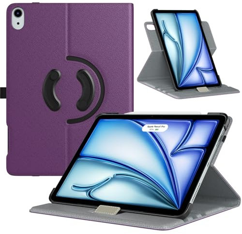 TiMOVO Funda para iPad Air 11 Pulgadas M3/M2 (2025/2024)/iPad Air 5.ª Generación 2022/iPad Air 4.ª Generación 2020 10,9'', Funda Protectora Giratoria de 90 Grados para iPad Air, Morado