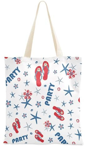 FRODOTGV Einkaufstasche aus Segeltuch, für Party, Flip-Flop, Schuh, für Freunde, Geburtstag, Geschenke, Einkaufstasche, Tragetasche mit Taschen, einfarbige Tragetasche zum Dekorieren,