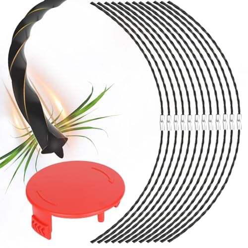 Yweller F016800431 Mähfaden Trimmerfaden Rasentrimmer Faden Kompatibel mit Bosch AFS 23-37 Motorsense Faden Freischneider Faden für Weed Grass Yard Garden mit F016F04841 Spulendeckel 40 Stück