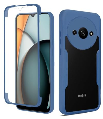 betterfon 360 Grad Hülle Kompatibel mit Xiaomi Redmi A3 | Handyhülle mit eingebautem Displayschutz für Redmi A3 | Blau