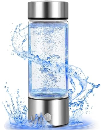 Botella Agua HidróGeno, MáQuina Ionizadora Agua HidróGeno PortáTil 420 ML, Generador Agua HidróGeno Recargable Por Usb, Taza Vidrio Para Salud Para El Hogar, Oficina, Viajes(A)