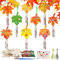 Deepton 9 Stück Ahornblatt Windspiel Bastelset Kinder, Windspiel Herbst für Kinder, Herbst Basteln zum Bemalen, Holz Bastelset 3 4 6 jahre Halloween Weihnachten Geschenke