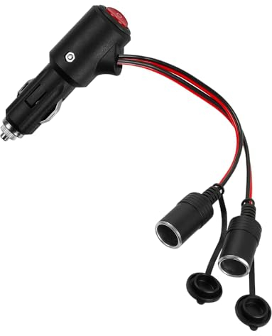 Hojalis 12V 24V Accendisigari Splitter Adattatore, Doppia Presa Accendisigari con Interruttore, Auto Accendisigari 2-Way Splitter, Maschio a Femmina Presa Accendisigari Adattatore per Auto, SUVs