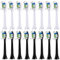 16er Precision Clean Ersatzbürsten Kompatibel mit Philips Sonicare Schallzahnbürste, 8er Schwarz und 8er Weiß Bürstenköpfe.