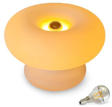 Lampe de table (L5003) en forme de champignon, lumière chaude. Design moderne, idéal pour le salon, la chambre ou le bureau, comprend une ampoule, un connecteur européen, taille 29 x 20,5 cm.