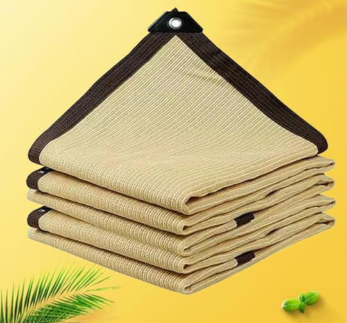 Telo Ombreggiante 5x5 Impermeabile Crema Rete Ombreggiante occhiellato Vela Ombreggiante 3x3 90% Ombreggiatura Resistente UV Balconi Esterno Serra Rete Frangivento,beige-2x6m