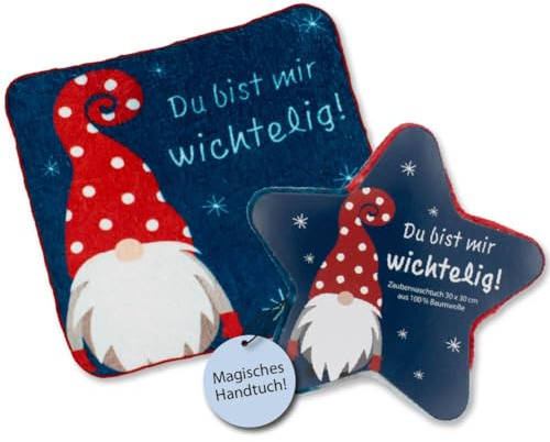 kda Zauberwaschtuch Wichtel - Zauberhandtuch Magic Towel Handtuch Wiederverwendbar Winter Weihnachten Geschenkidee Mitbringsel Geschenk Kinder Adventskalender (10)