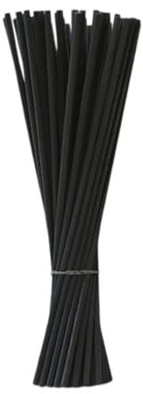 FuzlPnag 50 Pièces Batonnets Diffuseur Parfum,Bâtons de Diffuseur de Roseaux, bâtons de diffuseur d'arôme d'huile essentielle(Noir)
