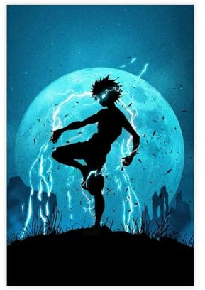 Killua Zoldyck Figur The Anime Serie Jäger Schlafsaal Schlafzimmer Wandkunst Deco Poster Leinwand Poster Schlafzimmer Dekor Sportlandschaft Büro Zimmer Dekor Geschenk Unframe-Stil 30 x 45 cm
