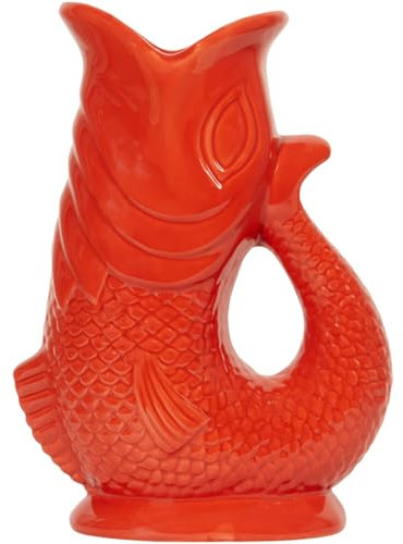 New Orange Unique Fish Design Stunning Ceramic Fish Jug Used as a Flower Vase, Decorative Jug, Storage Or Centrepiece Ornament Best Gift Home Decor - N26