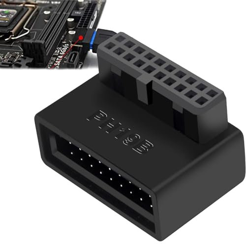 Adattatore scheda madre USB da 90 gradi, adattatore USB da 90 gradi, adattatore USB 3.0 ad angolo retto, connettore pannello frontale 19-pin/20-pin, adattatore maschio-femmina a forma di L per scheda