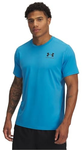 Under Armour Mens HeatGear® Fitted Short Sleeve Ether Blue/Black M
