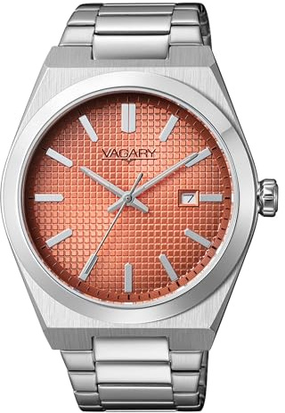 Orologio solo tempo uomo Vagary Timeless salmone IB9-212-91 cassa e bracciale acciaio