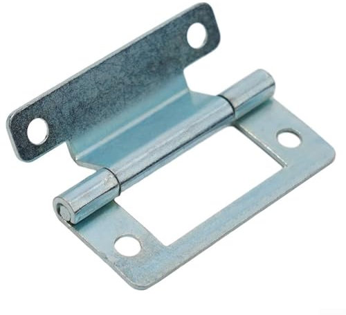 Scharnier-Set, Stahl, gekröpft, bündiges Design, ideal für 15 und 19 mm dicke Türen in Wohnmobile und Nutzbereiche, 10 Stück