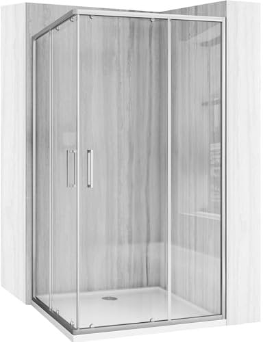 REA CABINA DE DUCHA CITY 80 X 100 X 190 CM CABINA DE DUCHA RECTANGULAR (NÍQUEL CEPILLADO)