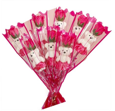 Lot de 8 roses en savon joliment emballées pour mariages, fête des mères, fêtes, cérémonie de remise de diplôme, Nouvel An, anniversaire (rose rouge)