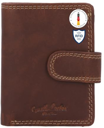 Gusti Leder Matheo Kartenetui RFID Geldboerse Damen und Herren Echtleder Dunkelbraun Slim Card Holder Hochformat
