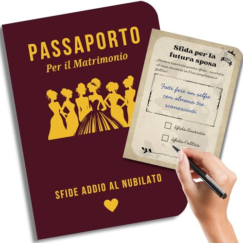 EQUIK PRODUCTS Giochi Sposa con Sfide Divertenti | Libro e Carte | Kit e Gadget Team Bride | Accessori Sposa e Amiche, Bride to be - PASSAPORTO PER IL MATRIMONIO