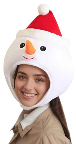 IPENNY Weihnachts Rentierkostümhut Elch Schneemann Weinachtsbaum Kopfbedeckungshut für Erwachsene Halloween Accessoire zu Weihnachten oder zum Karneval Fasching Plüschserie
