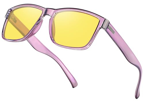 Opssaker Polarised Night Driving Glasses Anti Glare Yellow Tinted Sunglasses for Men Women Night Vision Glasses for Driver Eyewear