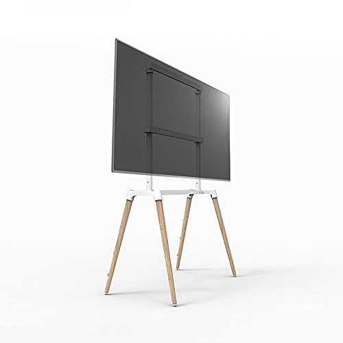 LWJSOCP Soporte de TV móvil Simple, Soporte de TV de Piso con 4 Patas de Madera para televisores LED, LCD, OLED Planos y curvos de 55-75 Pulgadas, Base de Madera Resistente con Soporte par