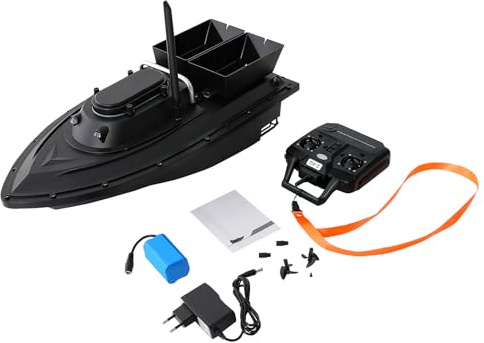 DOPBENT Futterboot mit 5200 mAh Lithium-Akku, 300 m Fernbedienung, großem Fassungsvermögen, 2 Köderboxen und Propeller