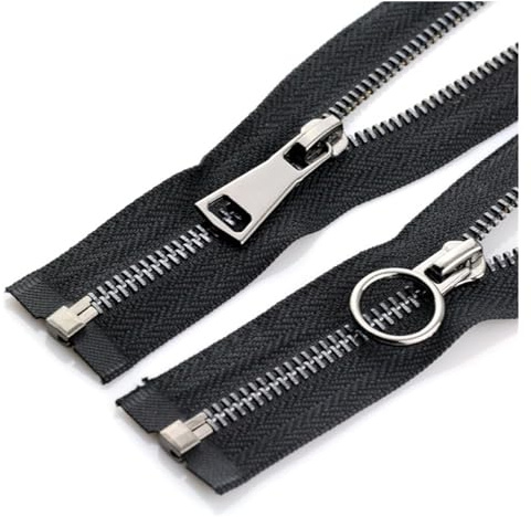 Cerniere Lampo Con Doppio Cursore Cerniera nera aperta chiusa Chiusure lampo Tirare(Circle slider,20cm 2pcs)