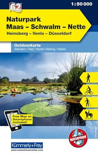 Naturpark Maas, Schwalm, Nette, Nr. 62 Outdoorkarte Deutschland 1:50 000: Heinisberg, Venlo, Düsseldorf, free Download mit HKF Outdoor App (Kümmerly+Frey Outdoorkarten Deutschland, Band 62)