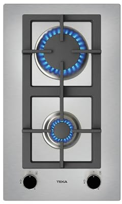 Teka EFX 30.1 2G AI AL CI NAT - Placa Modular con 2 Quemadores, de Gas Natural, Autoencendido Integrado, Parrillas de Fundición, Combinable, Color Acero Inoxidable