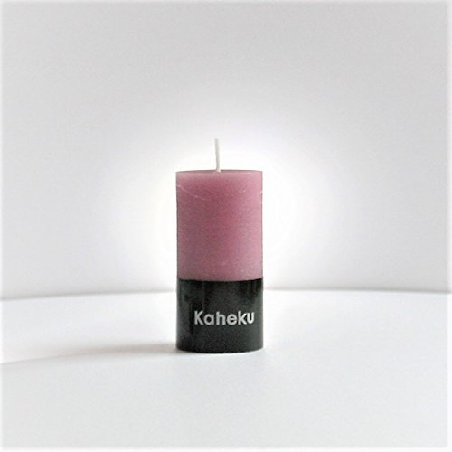 Kaheku Rustikale Zylindrische Stumpenkerze Rosa, Unparfümiert, d5 x h10 cm