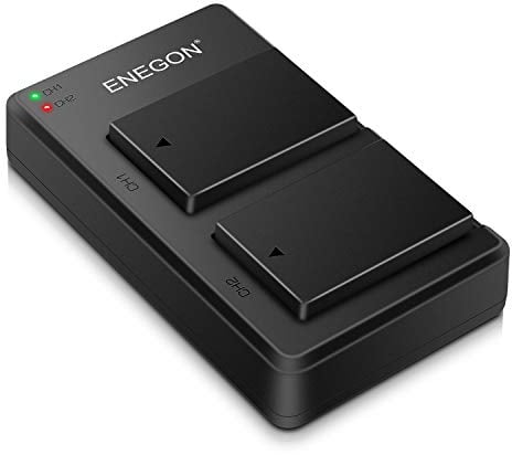 ENEGON 2-teiliger Kamera-Akku LP-E17 mit Dual Micro USB Ladegerät für Canon Rebel SL2, T6i, T6s, T7i, EOS R10, R8, RP, R50, R100, M3, M5, M6, 200D, 250D, 77D, 750D, 760D, 800D, 8000D und mehr