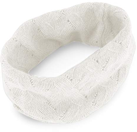 Love Cashmere Women's 100% Cashmere Neck Warmer Snood - Ivory White - made in Scotland