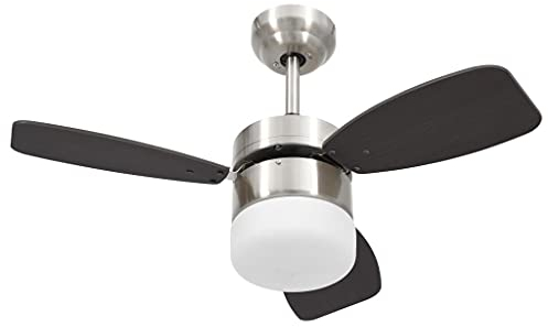vidaXL Ventilateur de plafond lampe et télécommande 76 cm Marron foncé