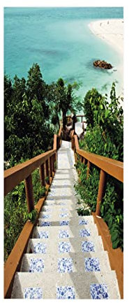 TüRfolie TüRtapete TüRposter Selbstklebend 3d Fototapete Klebefolie TüR Mit Motiv TüRaufkleber Kinderzimmer Grüner Dschungel 77 X 200cm(30,31 X 78,7 Zoll)