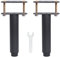 Pied de Lit Universel, Pieds pour Sommier à Lattes sans Perçage | Hauteur: 18cm(+15cm) Reglable | Design: Noir | Matériel: Metallique | Ronde ø3.8cm | pour Le Cadre Central | avec Boulons | Lot de 2