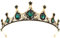 FOMIYES Krone Damen, Barocke Krone, Krone Damen Schwarz, Grüne Brautkrone für Hochzeit, Geburtstagsfeier