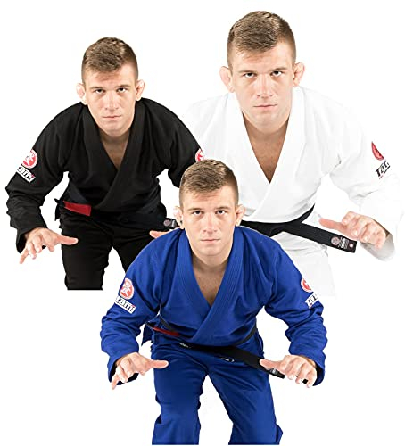 Tatami Fightwear BJJ Gi Minimo 2.0 für Herren inklusive weißem Gürtel - BJJ Gi Kimono Jiu Jitsu Anzug (A4, Blau)