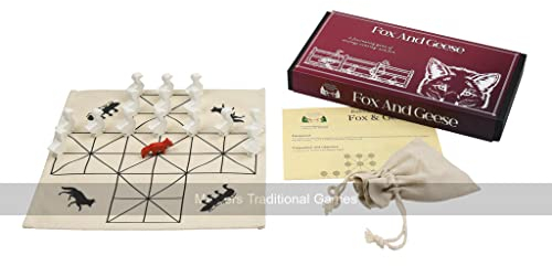 Medieval Fox and Geese Game - Cloth Board and Wooden Pieces - Historical Games - Medieval Board Games