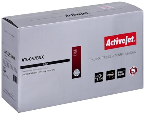 activejet ATC-057BNX Tonerkartusche für Canon-Drucker; Canon CRG-057HBK-Ersatz; Höchste; 10000 Seiten; Schwarz