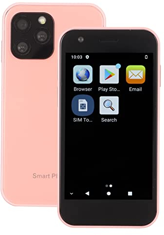 XS12 Super Mini 4G Smartphone, 3 Pulgadas 5G WiFi Tarjeta Desbloqueada Teléfono Móvil para Android10, 4GB RAM 32GB ROM, Dual SIM Tipo C Soporte de Teléfono Celular Pequeño (Sakura Rosa)