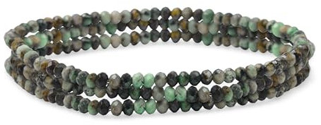 Echte Natürliche Winzige Afrikanische Türkis Facettiert Ombre Multicolor Petite Seed Caviar Rondelle Perlen Olive Grün Stretch Armbänder Für Frauen Teenager Stapelbar Set Von 3 Strängen