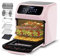 LLIVEKIT 12L Air Fryer Oven with Rotisserie, Family Sized, with 12 Presets, Electric Mini Oven, Oil Free, 90-Minute Timer, Cookbook, 6 Accessories, 1800W, Pink